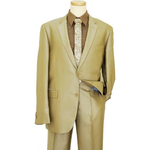 Cielo Tan Shark Skin Slim Fit Suit With A Tan Paisley Design Tie BP3197
